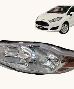 FAROL NEW FIESTA MEXICANO 2011 A 2012 CROMADO PISCA ÂMBAR ESQUERDO